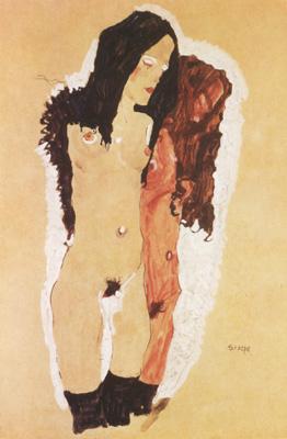 Egon Schiele Two Reclining Girls (mk12) Germany oil painting art